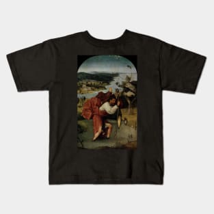 Saint Christopher Carrying the Christ Child - Hieronymus Bosch Kids T-Shirt